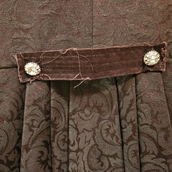 DAVID BITTON jacquard & corduroy frayed-edge rhinestone buttons jacket blazer - Picture 4 of 10